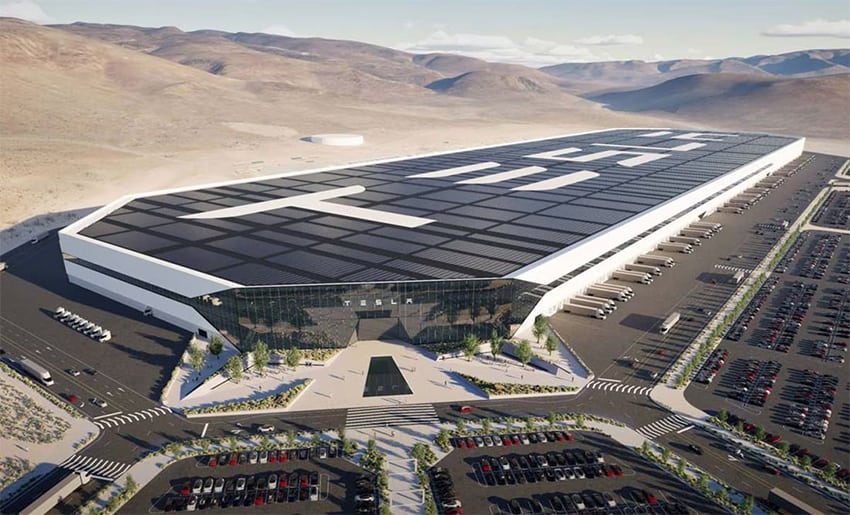 A rendering of Tesla's proposed "gigafactory" in Nuevo León