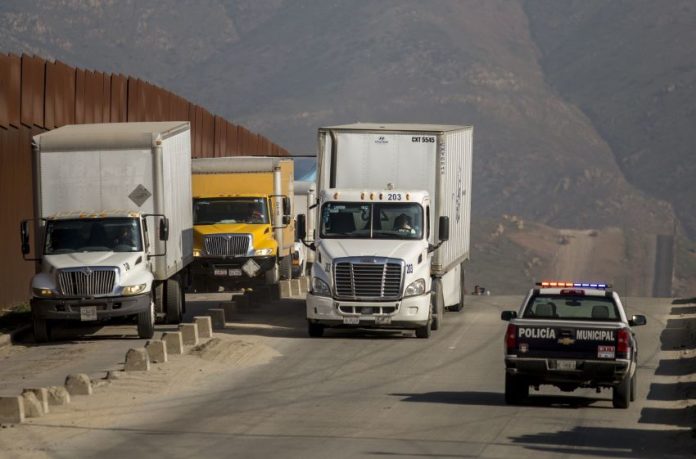 Trucks on a highway