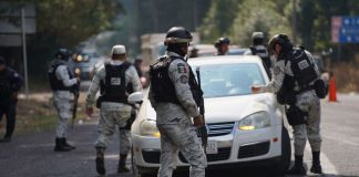 National Guard members at a checkpoint