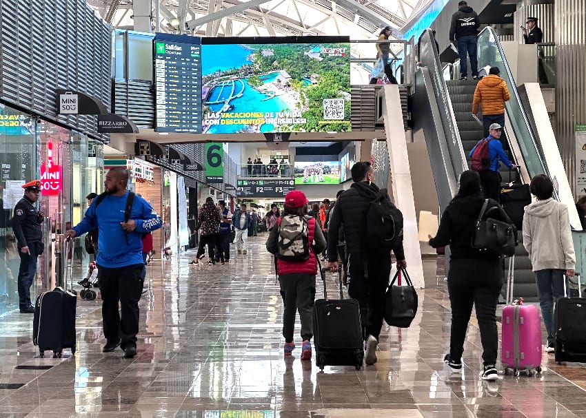 Passengers at Mexico City airport