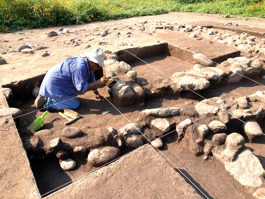 Archaeologist working on a site in northwestern Nayarit