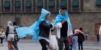 People in rain jackets