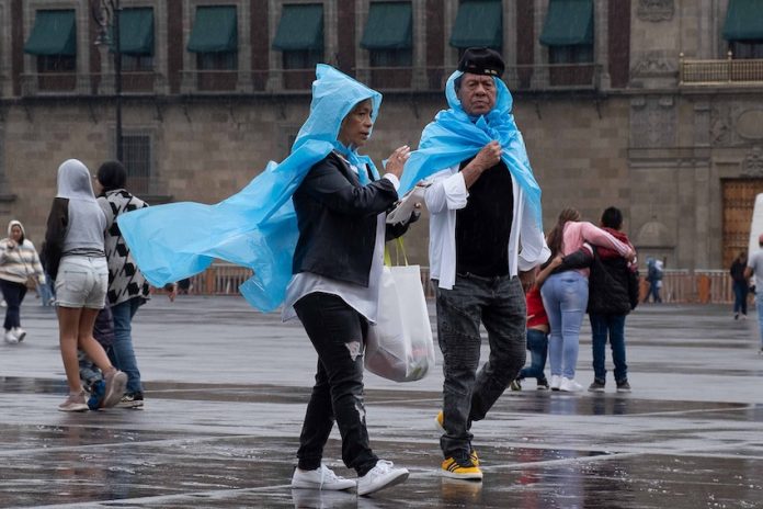 People in rain jackets
