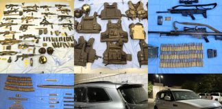 Weapons and cars seized by authorities