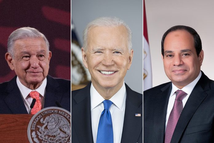 Presidents AMLO, Biden and Sisi