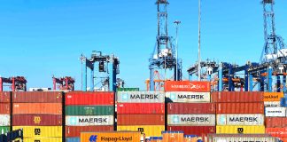 Shipping containers at Manzanillo port