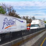 Trucks on a highway in Mexico City