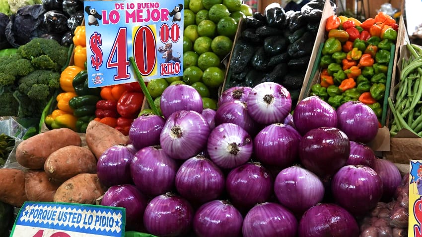 Vegetables at a market stand