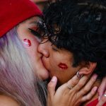 Couple kisses in Mexico City