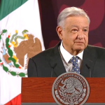 Screen capture of AMLO at press conference