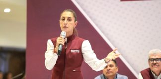 Claudia Sheinbaum speaks at an event