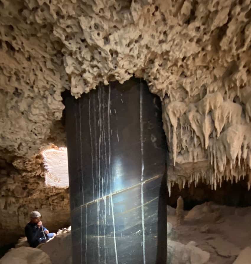 Maya Train piling pierces a cave