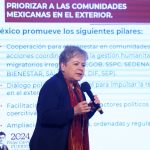 Alicia Bárcena speaks at a press conference
