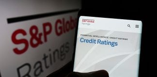 A computer screen with the words "S&P Global Ratings"