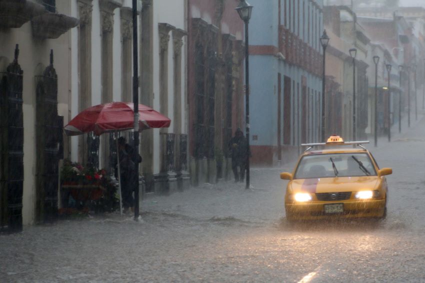 Rain on a Oaxaca street
