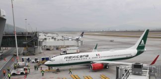 A Mexicana airplane at AIFA