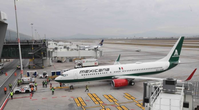 A Mexicana airplane at AIFA