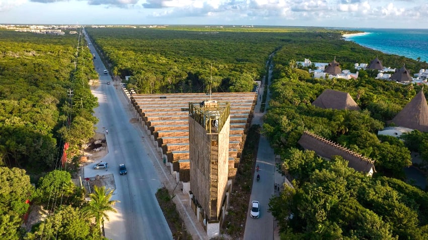 View of the construction of Jaguar Park in Tulum