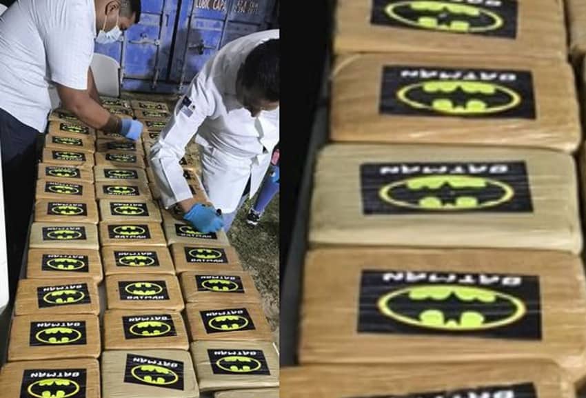 Cocaine packages with Batman logo