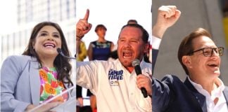 Photos of three mayoral candidates for Mexico City in 2024