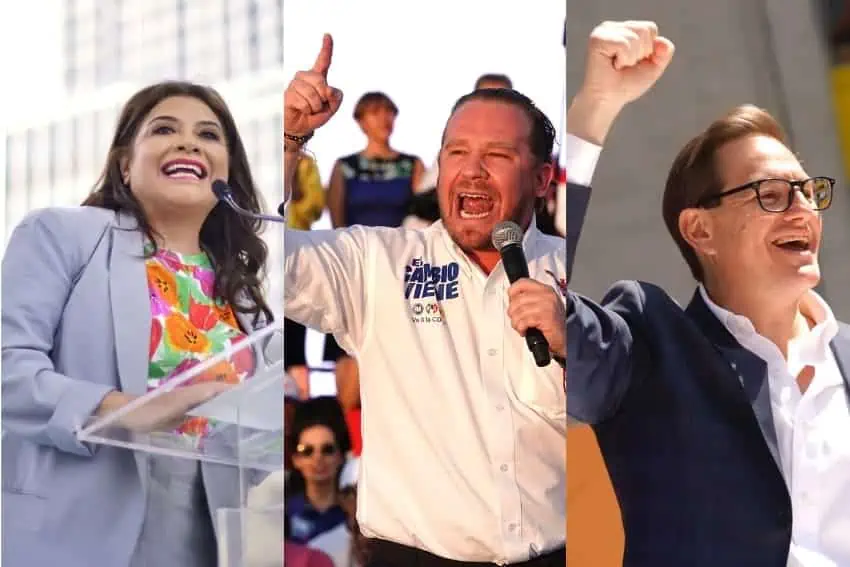 Photos of three mayoral candidates for Mexico City in 2024