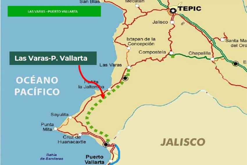 Map of Nayarit leading to Puerto Vallarta