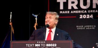 Former president Donald Trump at a campaign rally