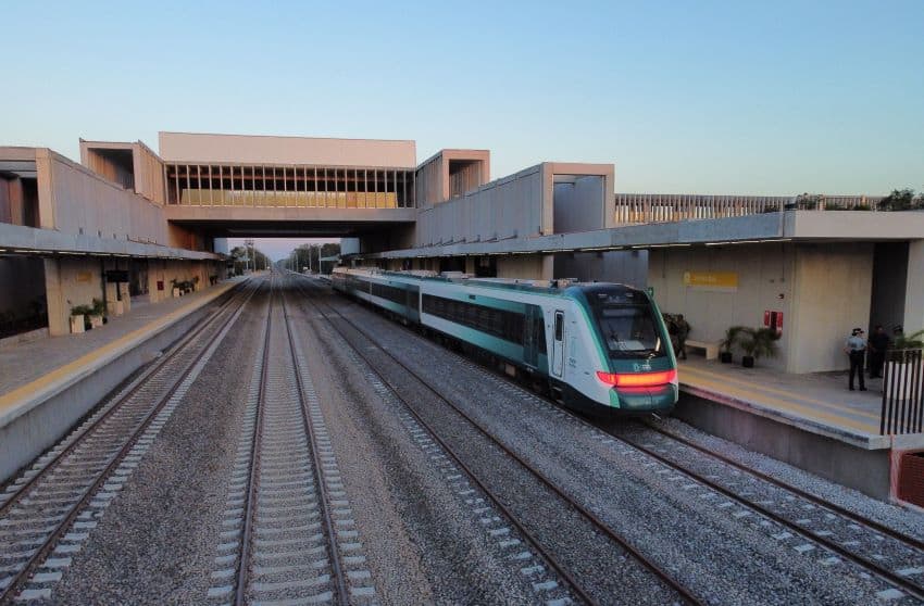 A photo of the maya train is presented