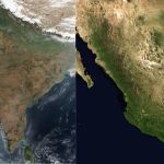 India and Mexico in satellite images