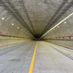 Inside a long tunnel
