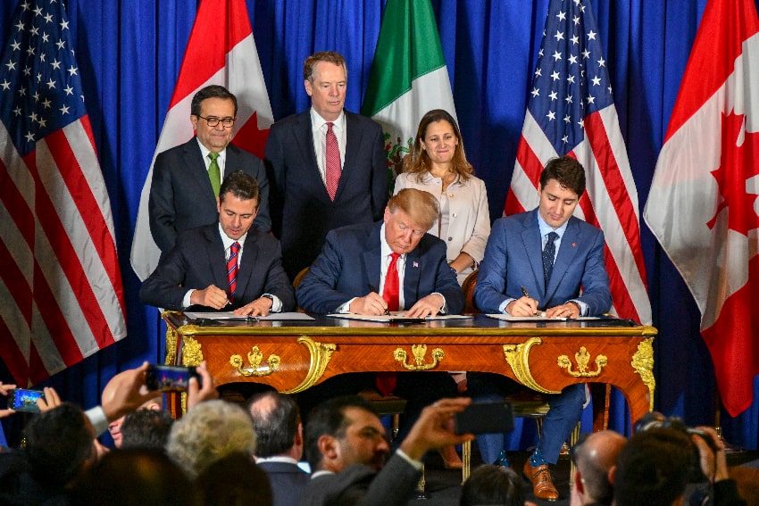Signing ceremony for the USMCA in 2018