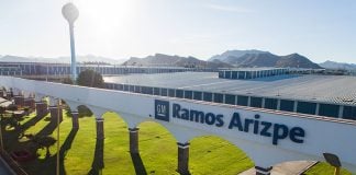 A photo of the General Motors manufacturing plant in Ramos Arizpe, Mexico