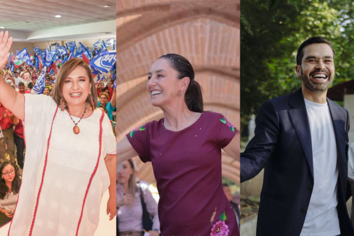 Photos of the three main candidates in Mexico's upcoming presidential election