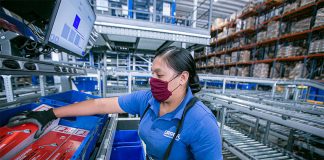 An employee at work in a factory near Guadalajara.