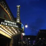 The Egyptian cinema theater with the words Sundance Film Festival written on marquee