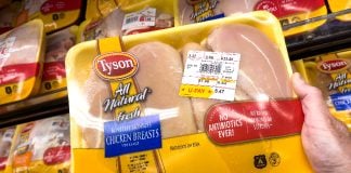 Package of Tyson chicken
