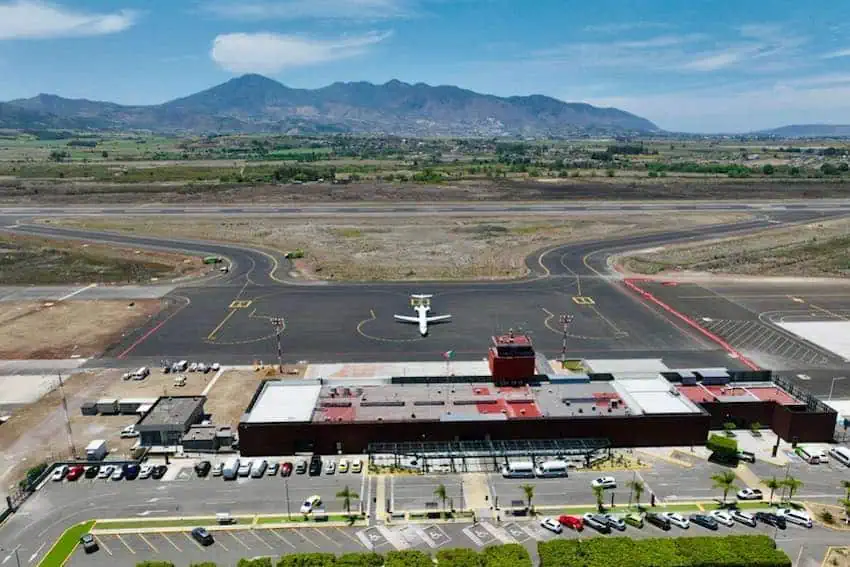 A plane on the runway of Tepic airport in Nayarit