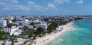 vista of beach at Founders Park, Playa del Carmen