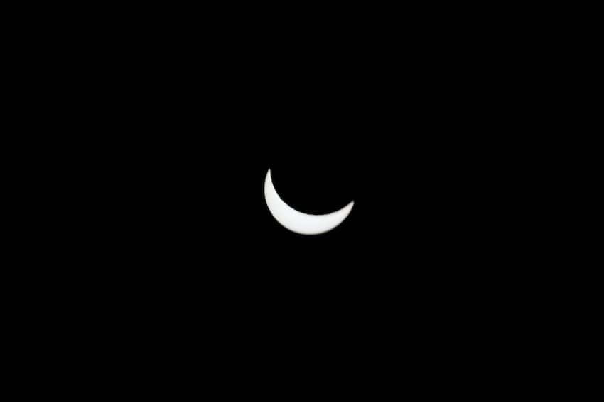 A partial solar eclipse visible from Mexico City on April 8, 2024