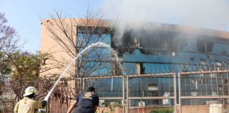 Ayotzinapa students started a fire at the state government complex in Chilpancingo, Guerrero