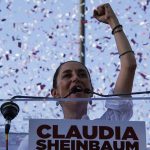 Presidential candidate Claudia Sheinbaum speaks at a recent campaign event in Ayala, Morelos.