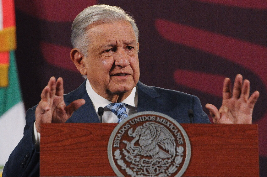 AMLO at the morning press conference on Monday
