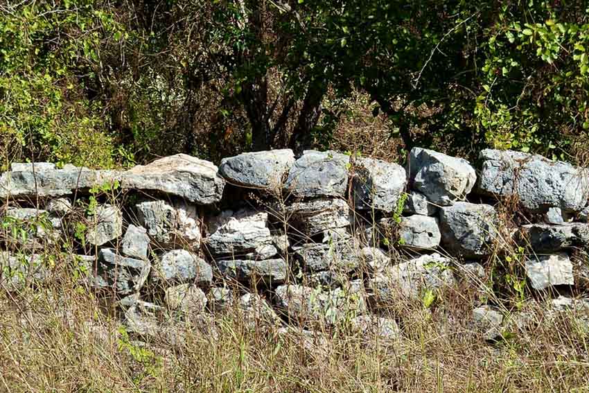 A dry laid stone wall in Mexico
