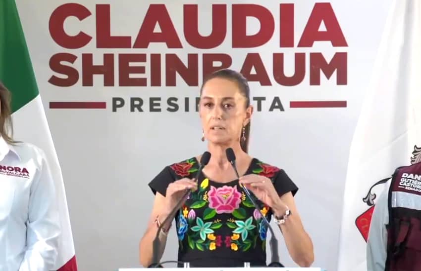 Claudia Sheinbaum at a press conference