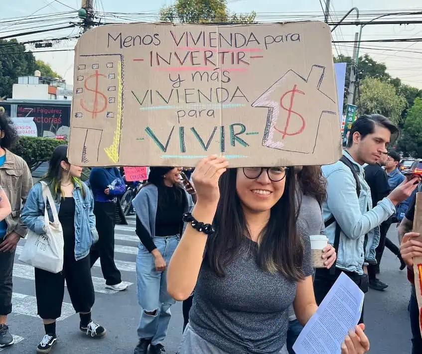 Protesters in Mexico City