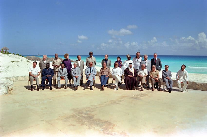 Heads of state including Ronald Reagan, Margaret Thatcher and Indira Gandhi joined in Cancún for the North-South Summit in 1981. 