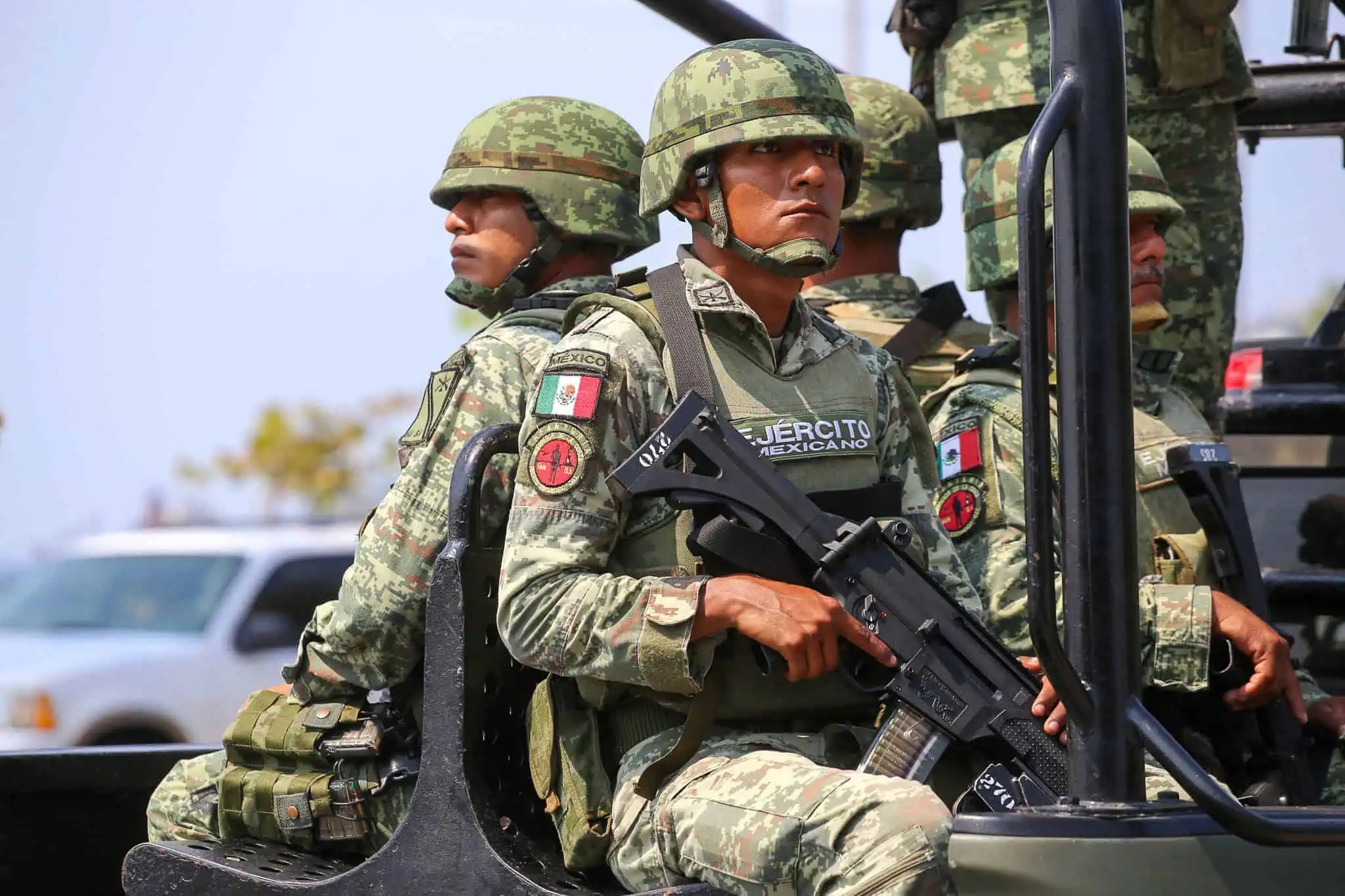 Mexican soldiers in a truck
