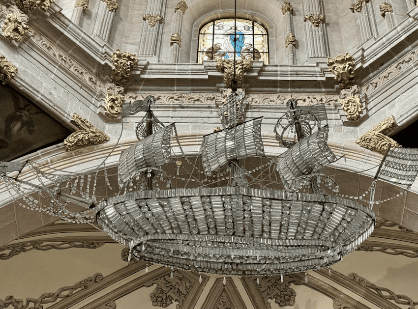 Caravel-Shaped Crystal Chandelier, Basílica de Guadalupe 
