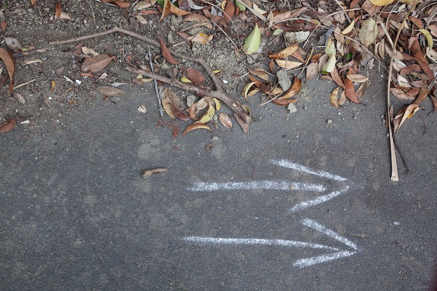 Two chalk arrows