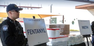 U.S. CBP officer with seized fentanyl